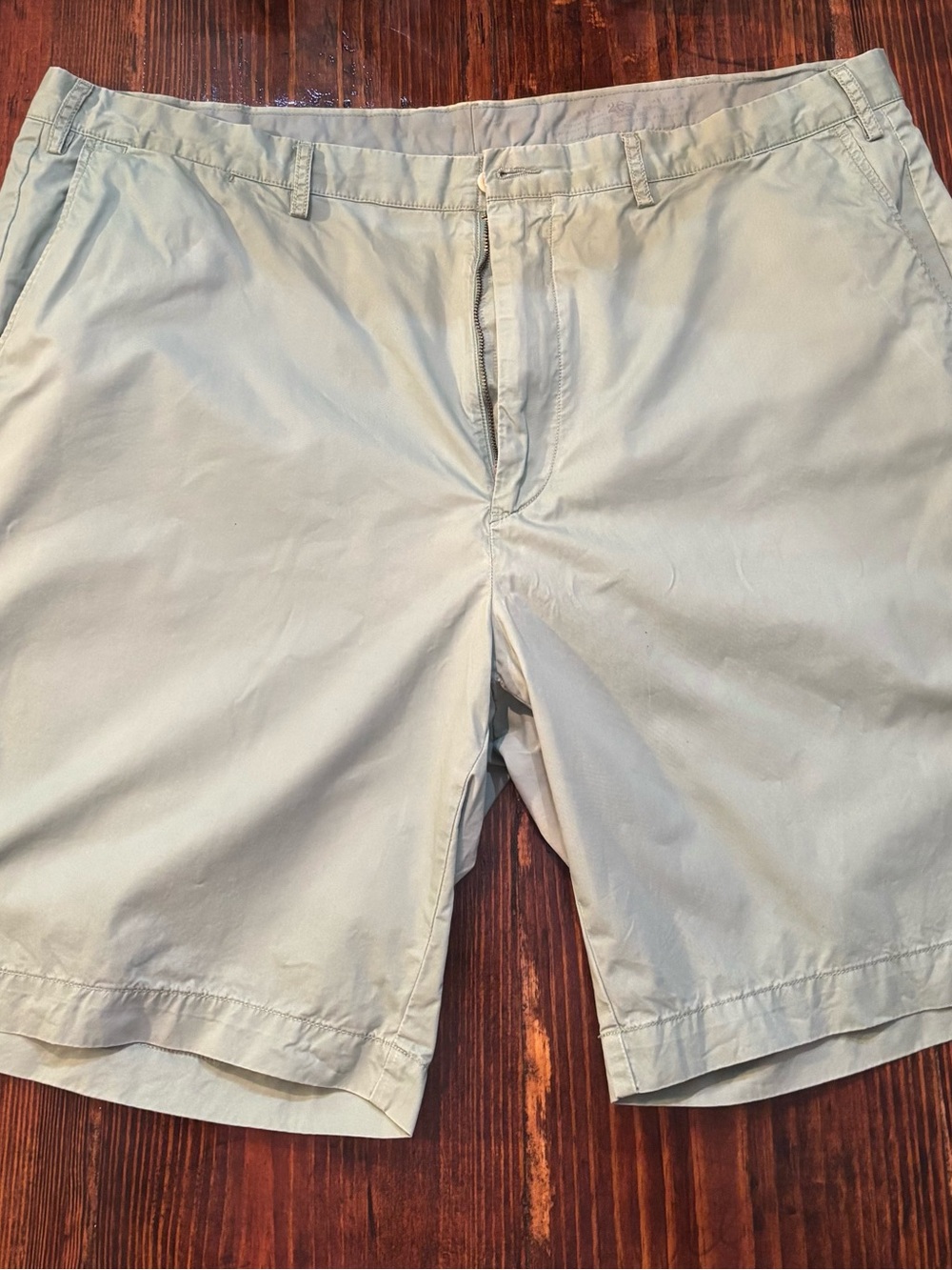 Polo by Ralph Lauren Light Sage Cotton-Blend Flat Front Shorts